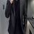 Men's black genuine lambskin leather blazer coat - 2  front patch pocket & button style