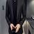 Men's black genuine lambskin leather blazer coat - 2  front patch pocket & button style