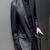 Men's black genuine lambskin leather blazer coat - 2  front patch pocket & button style