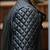 Men's black genuine lambskin leather front patch pocket & quilted hand style