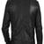 Men's black genuine lambskin leather  zipper & waist belt style