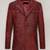 Men's red genuine lambskin leather blazer suede coat 4 envolape pocket &button style