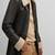 Men's dark brown genuine lambskin leather coat 2 flap pocket & button style
