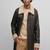 Men's dark brown genuine lambskin leather coat 2 flap pocket & button style