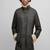Men's dark brown genuine lambskin leather coat 2 flap pocket & button style
