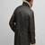 Men's dark brown genuine lambskin leather coat 2 flap pocket & button style