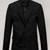 Men's black  genuine lambskin leather blazer coat-2 flap pocket & button style