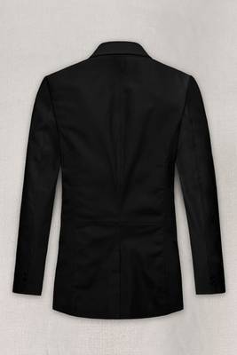 Men's black  genuine lambskin leather blazer coat-2 flap pocket & button style 3