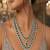 emerald green bridal necklace set, 2 layer choker, cz diamond wedding jewellery