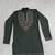 Dark bottle green silk blend heavy embroidered kurta with off white straight pant for wedding & festive wear