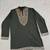 Dark olive green silk blend heavy thread & sequins embroidered kurta with off white straight pant