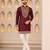 Burgundy silk blend heavy thread & sequins embroidered kurta