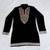 Black silk blend heavy thread & sequins embroidered kurta with off white straight pant