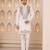 Off white silk blend heavy thread & sequins embroidered kurta with straight pant