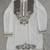 Off white silk blend heavy thread & sequins embroidered kurta with straight pant