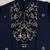 Navy blue silk blend heavy thread zari & sequins embroidered kurta