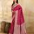 Pink jaquard silk woven zari work traditional saree with unstitch blouse