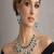 emerald green cz bridal necklace earrings set  silver wedding jewellery