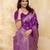 Purple Jacquard silk blend Rich Woven Zari Border Traditional Saree With Unstitched Blouse Piece