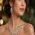 emerald bridal necklace earrings set, silver cz teardrop jewellery