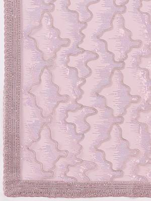 Trendmalls Rose Pink Festive Net Embroidery Sequins Work Saree  6