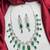 emerald green bridal necklace earrings set  silver cz teardrop crystal indian jewellery