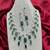 emerald green bridal necklace earrings set  silver cz teardrop crystal indian jewellery
