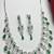 emerald green cz bridal jewellery set  silver tone wedding necklace