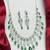 emerald green cz bridal jewellery set  silver tone wedding necklace