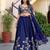 Sparkling Blue Sequins Silk blend Event Wear Lehenga Choli With Dupatta