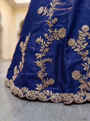 Sparkling Blue Sequins Silk blend Event Wear Lehenga Choli With Dupatta 6