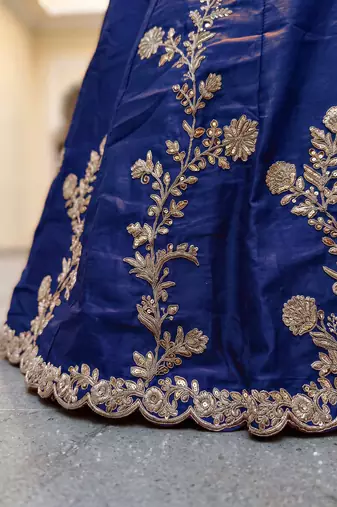Sparkling Blue Sequins Silk blend Event Wear Lehenga Choli With Dupatta