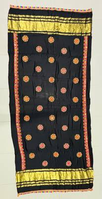 Black mirror work rayon embroidered dupatta 2