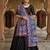 Blue mirror work dupion silk embroidered dupatta