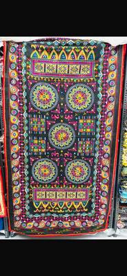 Black mirror work dupion silk embroidered dupatta 2