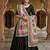 White mirror work dupion silk embroidered dupatta