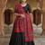 Maroon mirror work dupion silk embroidered dupatta