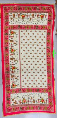 Title: pink mirror work silk blend printed dupatta 2