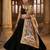 Cream mirror work silk blend printed dupatta