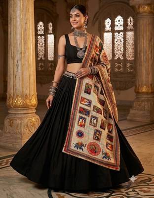 Off-white mirror work silk blend printed dupatta 1