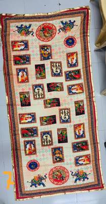 Off-white mirror work silk blend printed dupatta 2