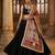 Multicolor mirror work silk blend printed dupatta