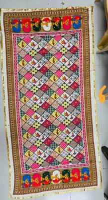 Multicolor mirror work silk blend printed dupatta 2