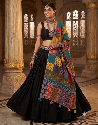 Multicolor printed cotton poly block print dupatta 1