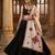 Off-white printed cotton poly patch work dupatta