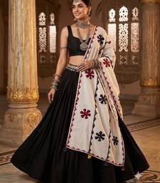 White printed cotton poly patch work dupatta