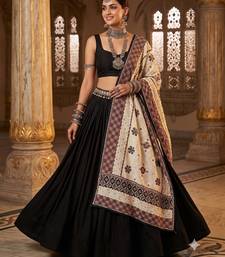 Brown printed cotton poly floral print dupatta