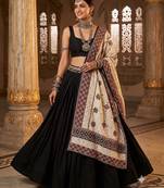 Brown printed cotton poly floral print dupatta