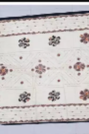 Brown printed cotton poly floral print dupatta