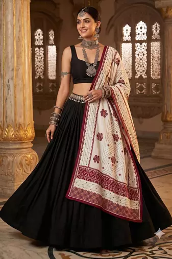 Pink printed cotton poly floral print dupatta